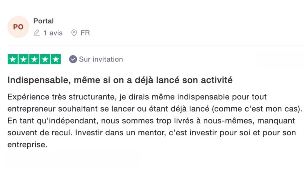 Avis Trustpilot Portal LiveMentor indispensable mentor entrepreneur investir formation