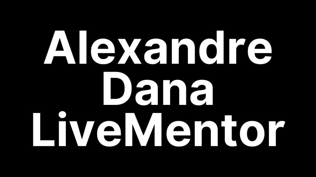 Logo texte Alexandre Dana LiveMentor sur fond noir