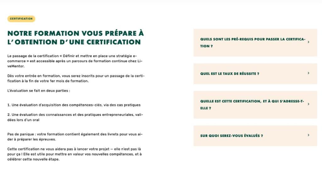 Cette formation Livementor prépare à la certification officielle reconnue par l’État.