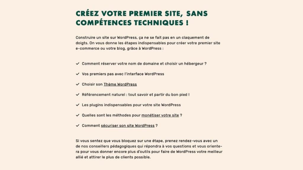 Guide WordPress débutant créer premier site e-commerce blog sans coder - cours gratuit LiveMentor