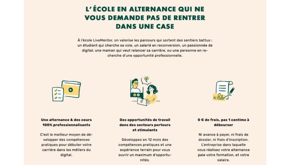 LiveMentor valorise les parcours atypiques : étudiants en réorientation,
salariés en reconversion, parents, demandeurs d'emploi
