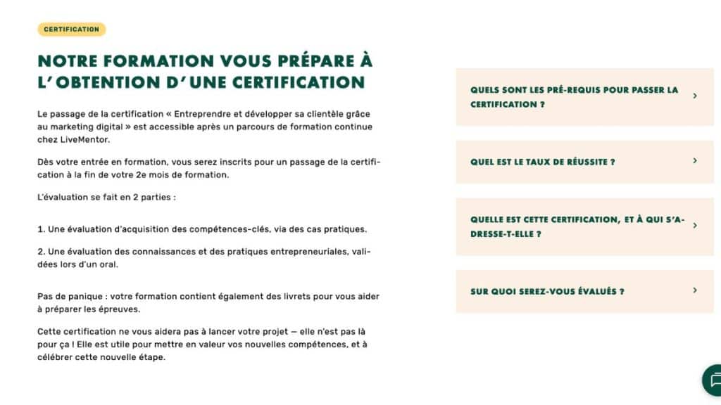 certification formation automatisation livementor rs6710