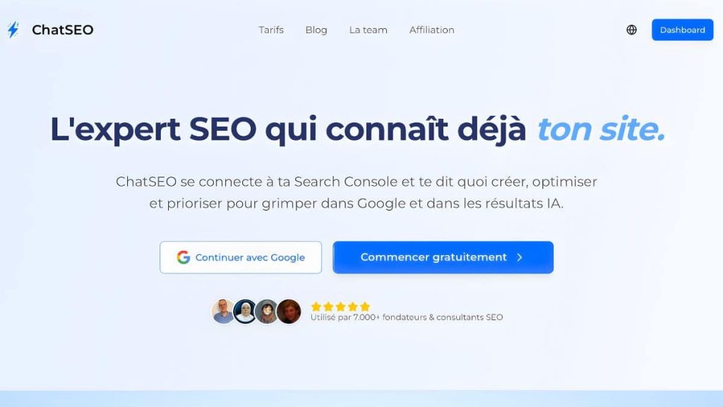 Accès à ChatSEO,  un SaaS d'agent IA co-fondé par Paul Vengeons