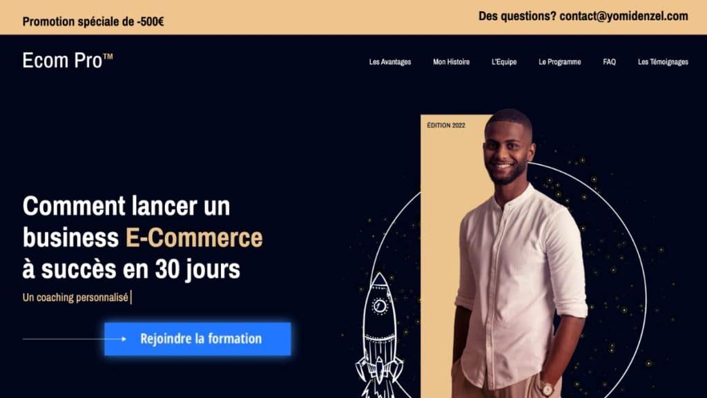 Formation Ecom Pro de Yomi Denzel pour apprendre le e-commerce