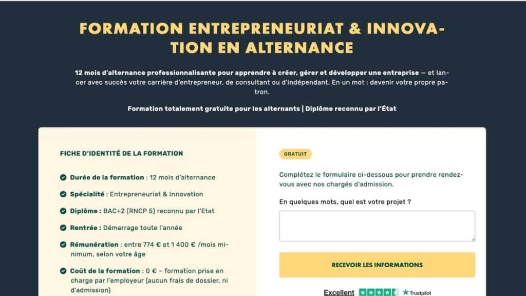 Présentation de la formation Développer son entreprise en alternance LiveMentor
