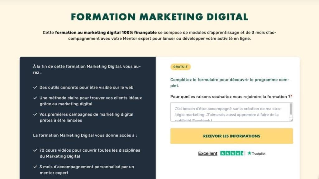 Présentation de la formation Marketing digital LiveMentor