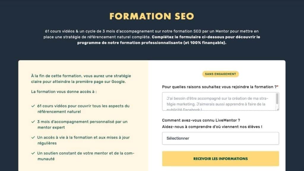 Présentation de la formation E-commerce LiveMentor