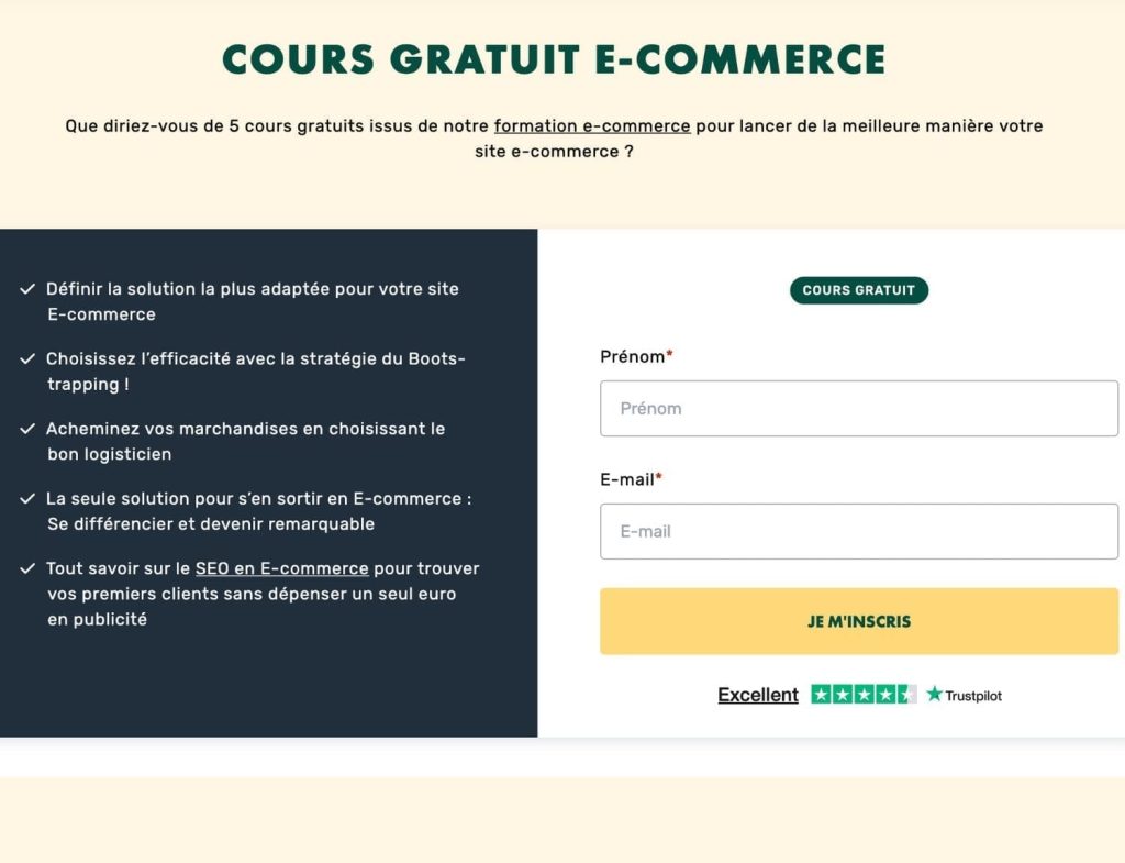 Présentation de la formation gratuite E-commerce LiveMentor