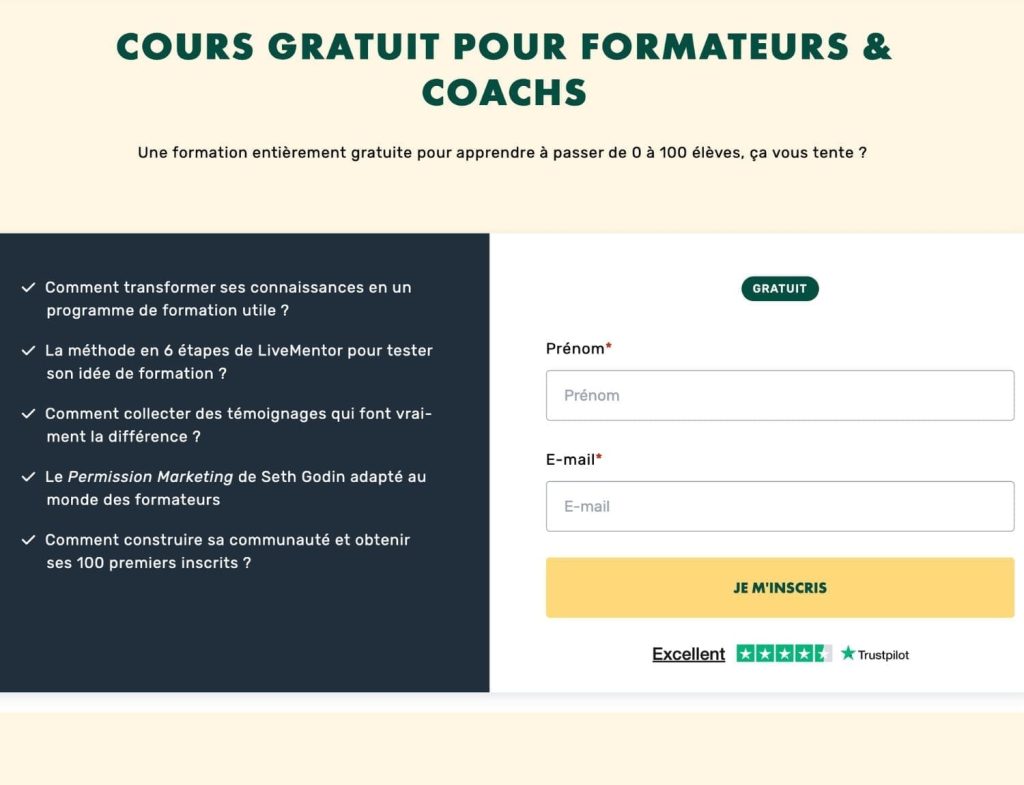 Présentation de la formation gratuite Devenir formateur et coach LiveMentor
