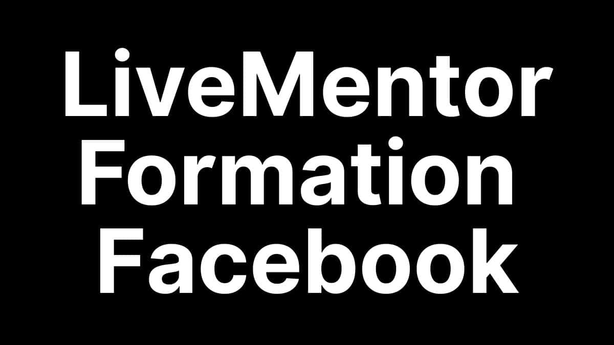 Visuel noir présentant la formation Facebook LiveMentor